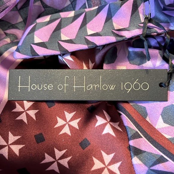 House of Harlow 1960 Size S NWT Purple Blue Long Sleeve Crop Blouse (0181) - Picture 8 of 10